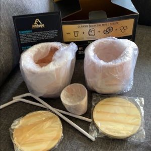 New Moscow mule mug set with lids jigger straws